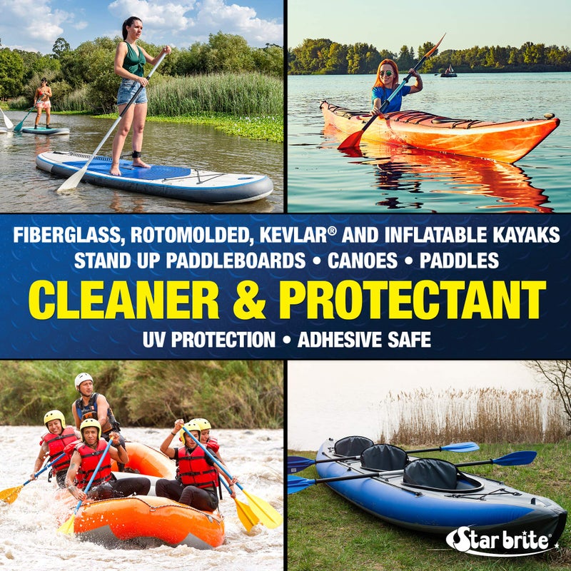 STAR BRITE Ultimate Paddlesports Cleaner & Protectant - Kayak, Canoe, Paddleboard UV Protective Spray - Fiberglass, Kevlar, Plastic Compatible - 22 OZ (096022) - Image 1